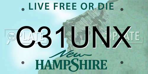 C31UNX New Hampshire License Plate