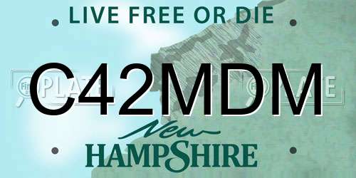 C42MDM New Hampshire License Plate