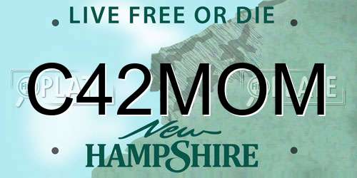 C42MOM New Hampshire License Plate