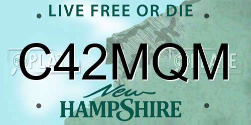 C42MQM New Hampshire License Plate
