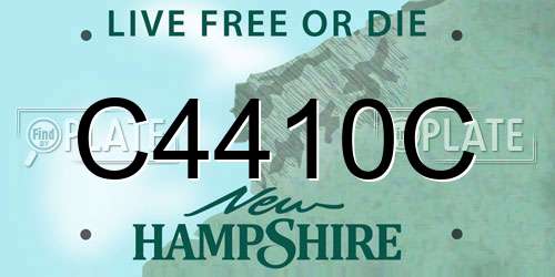 C4410C New Hampshire License Plate