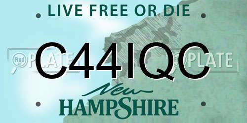 C44IQC New Hampshire License Plate