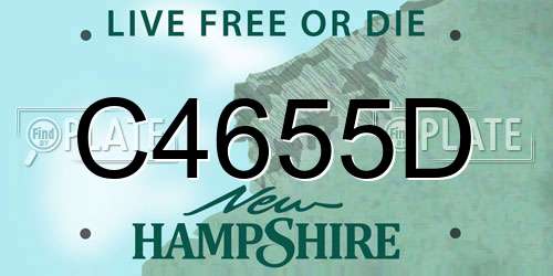 C4655D New Hampshire License Plate