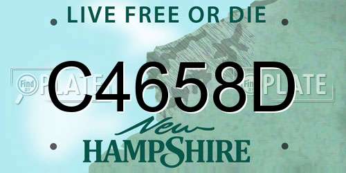 C4658D New Hampshire License Plate