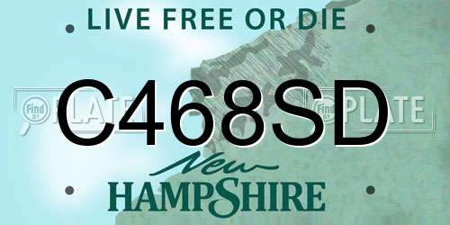 C468SD New Hampshire License Plate