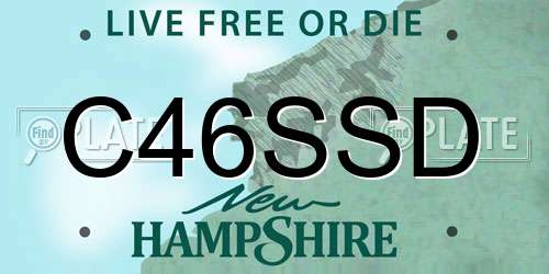C46SSD New Hampshire License Plate