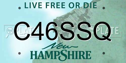C46SSQ New Hampshire License Plate