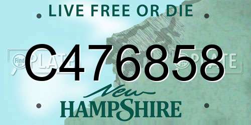 C476858 New Hampshire License Plate