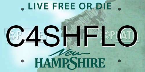 C4SHFLO New Hampshire License Plate