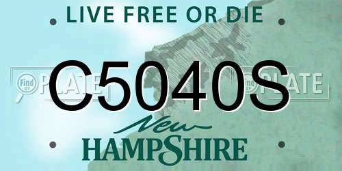 C5040S New Hampshire License Plate