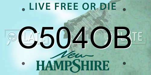 C504OB New Hampshire License Plate