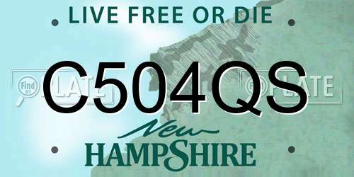 C504QS New Hampshire License Plate