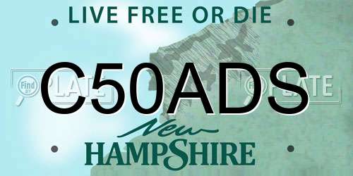 C50ADS New Hampshire License Plate