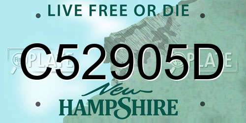 C52905D New Hampshire License Plate