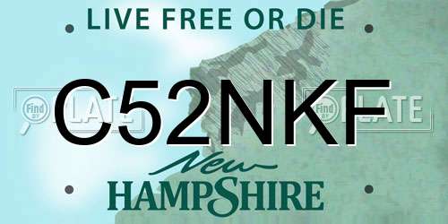 C52NKF New Hampshire License Plate