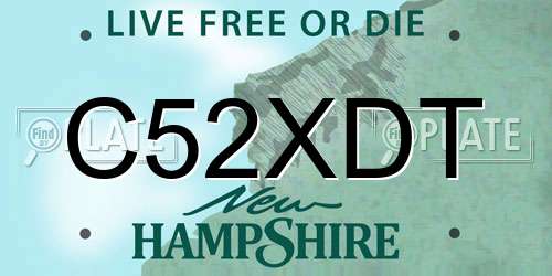 C52XDT New Hampshire License Plate