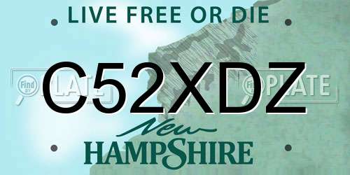 C52XDZ New Hampshire License Plate