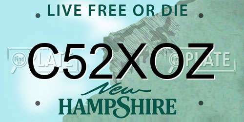 C52XOZ New Hampshire License Plate