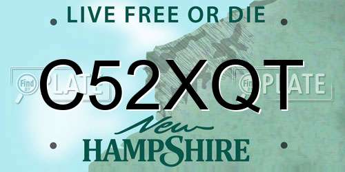 C52XQT New Hampshire License Plate