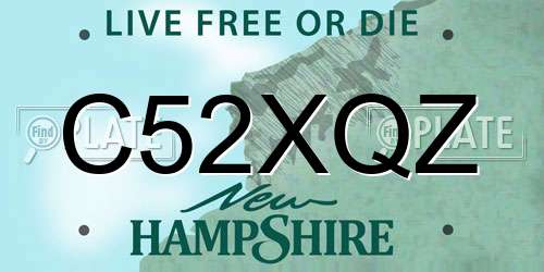 C52XQZ New Hampshire License Plate