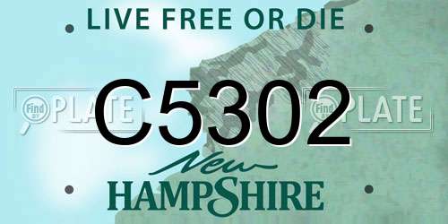 C5302 New Hampshire License Plate