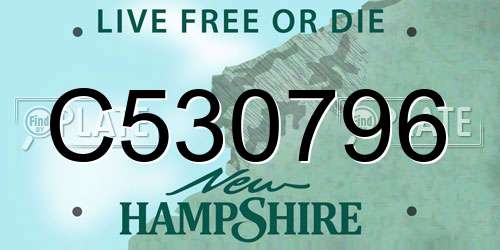 C530796 New Hampshire License Plate