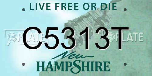C5313T New Hampshire License Plate