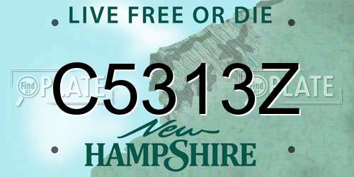 C5313Z New Hampshire License Plate