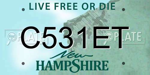C531ET New Hampshire License Plate