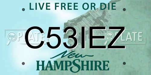 C53IEZ New Hampshire License Plate