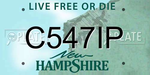 C547IP New Hampshire License Plate