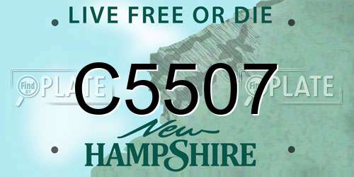 C5507 New Hampshire License Plate