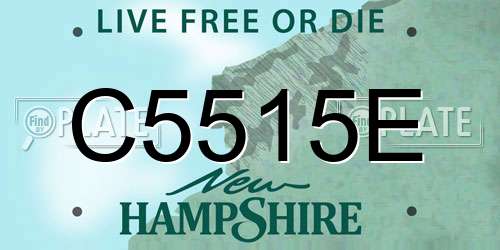 C5515E New Hampshire License Plate