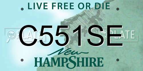 C551SE New Hampshire License Plate