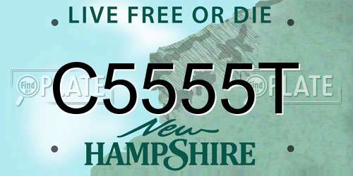 C5555T New Hampshire License Plate