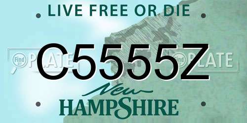 C5555Z New Hampshire License Plate