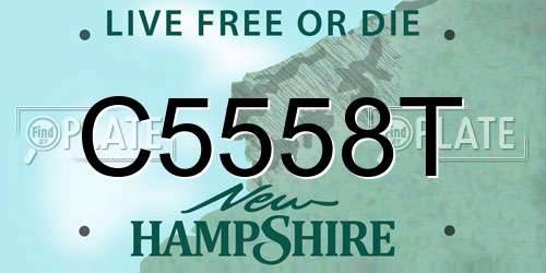 C5558T New Hampshire License Plate
