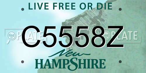C5558Z New Hampshire License Plate