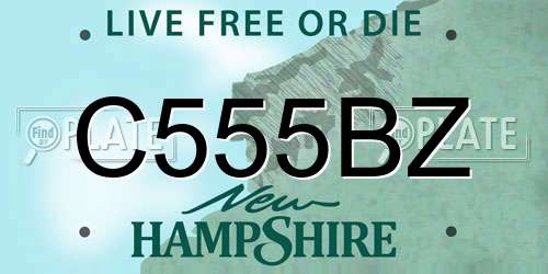 C555BZ New Hampshire License Plate