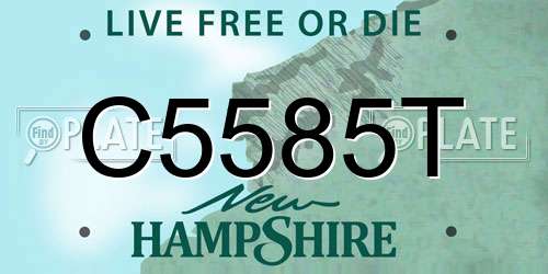 C5585T New Hampshire License Plate