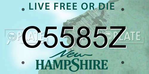 C5585Z New Hampshire License Plate