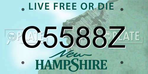 C5588Z New Hampshire License Plate