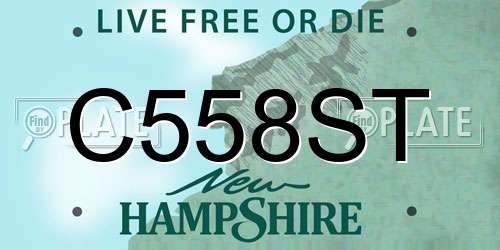 C558ST New Hampshire License Plate