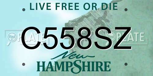 C558SZ New Hampshire License Plate