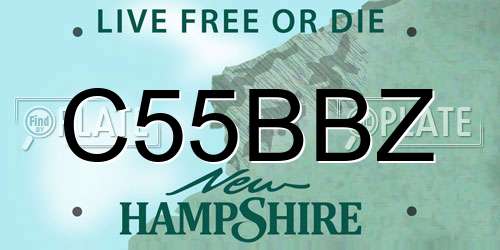 C55BBZ New Hampshire License Plate