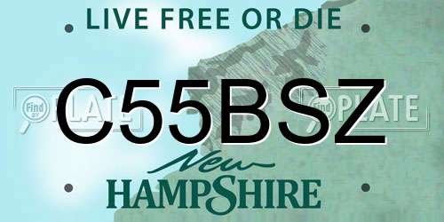 C55BSZ New Hampshire License Plate