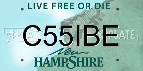 C55IBE New Hampshire License Plate