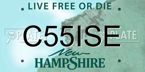 C55ISE New Hampshire License Plate