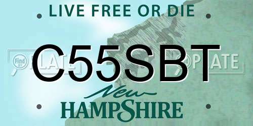 C55SBT New Hampshire License Plate