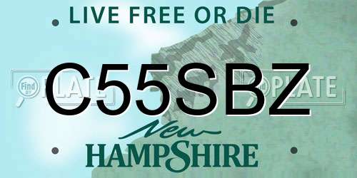 C55SBZ New Hampshire License Plate